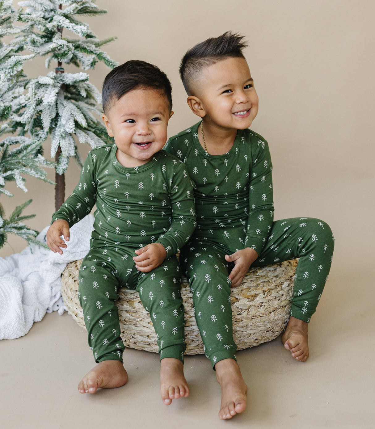 Pijama de bambú de árbol de Navidad - Conjunto de 2 piezas