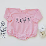 Mameluco de sudadera de esqueletos bailarines - Rosa
