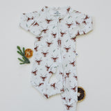 Pijama con cremallera de bambú acanalado Reindeer Games *Queda talla RN a 3/6m