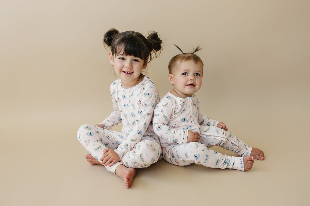 Pijama con cremallera de bambú de polilla luna