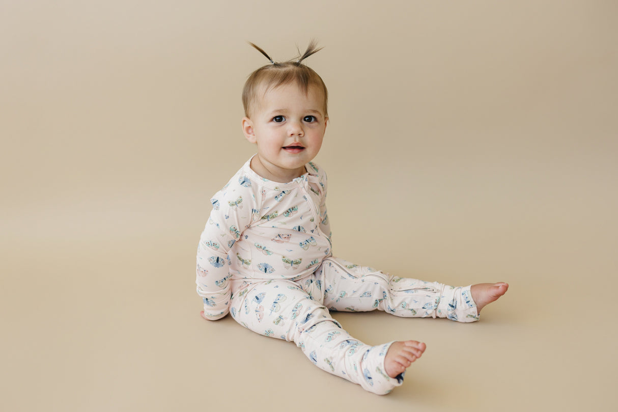 Pijama con cremallera de bambú de polilla luna