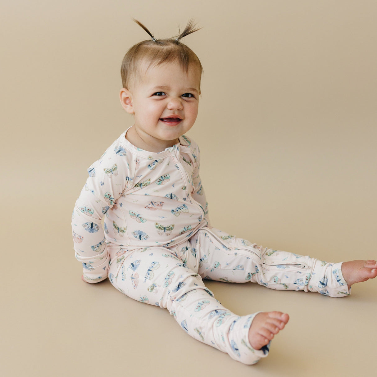Pijama con cremallera de bambú de polilla luna