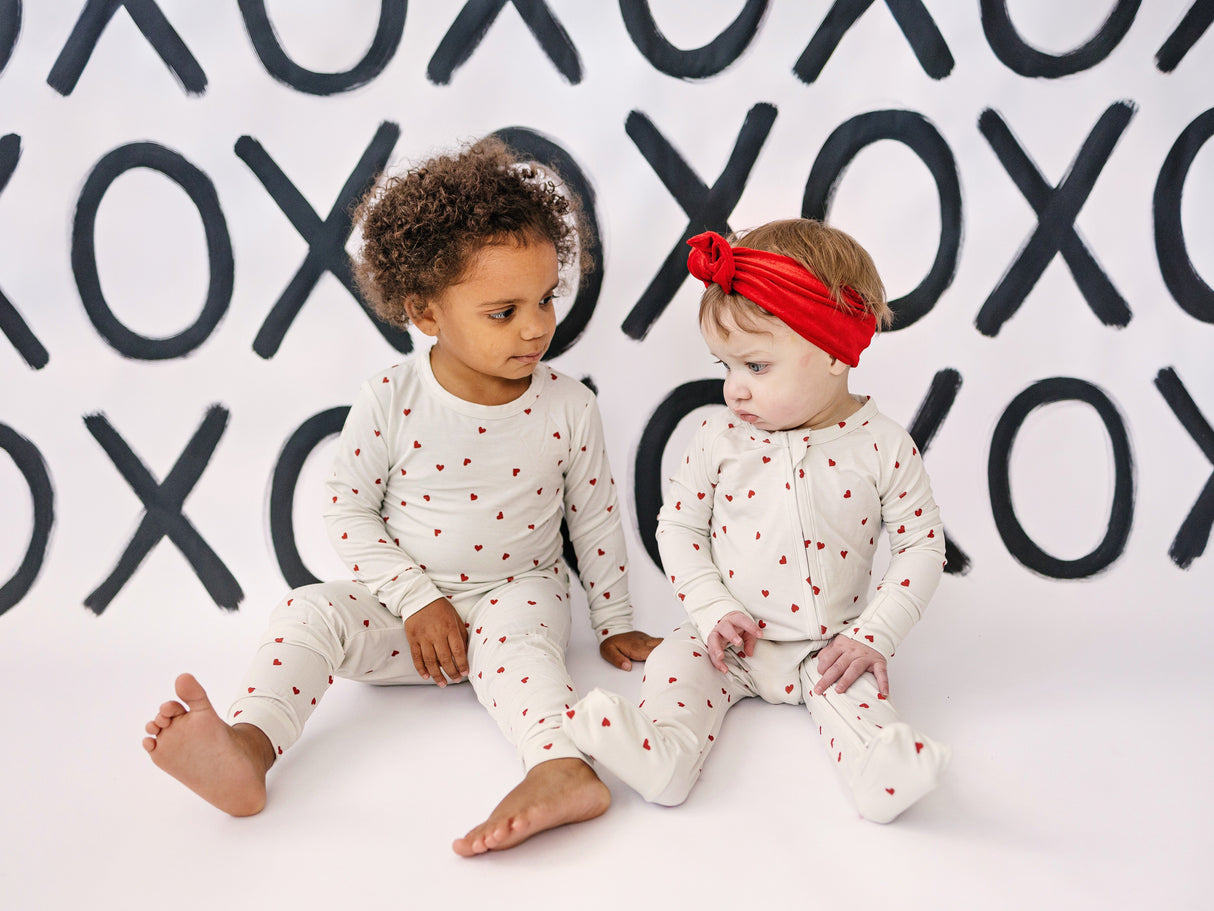 Pijama de bambú de 2 piezas Tiny Hearts