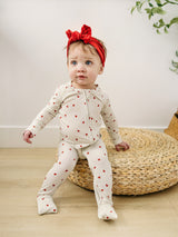 Pijama con cierre de bambú Tiny Hearts