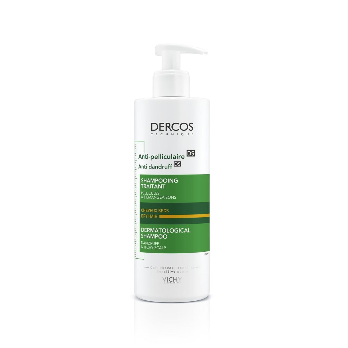 Vichy Dercos Anti-Dandruff Shampoo for Dry Hair - 390ml, Scalp Health & Anti-Dandruff Treatment