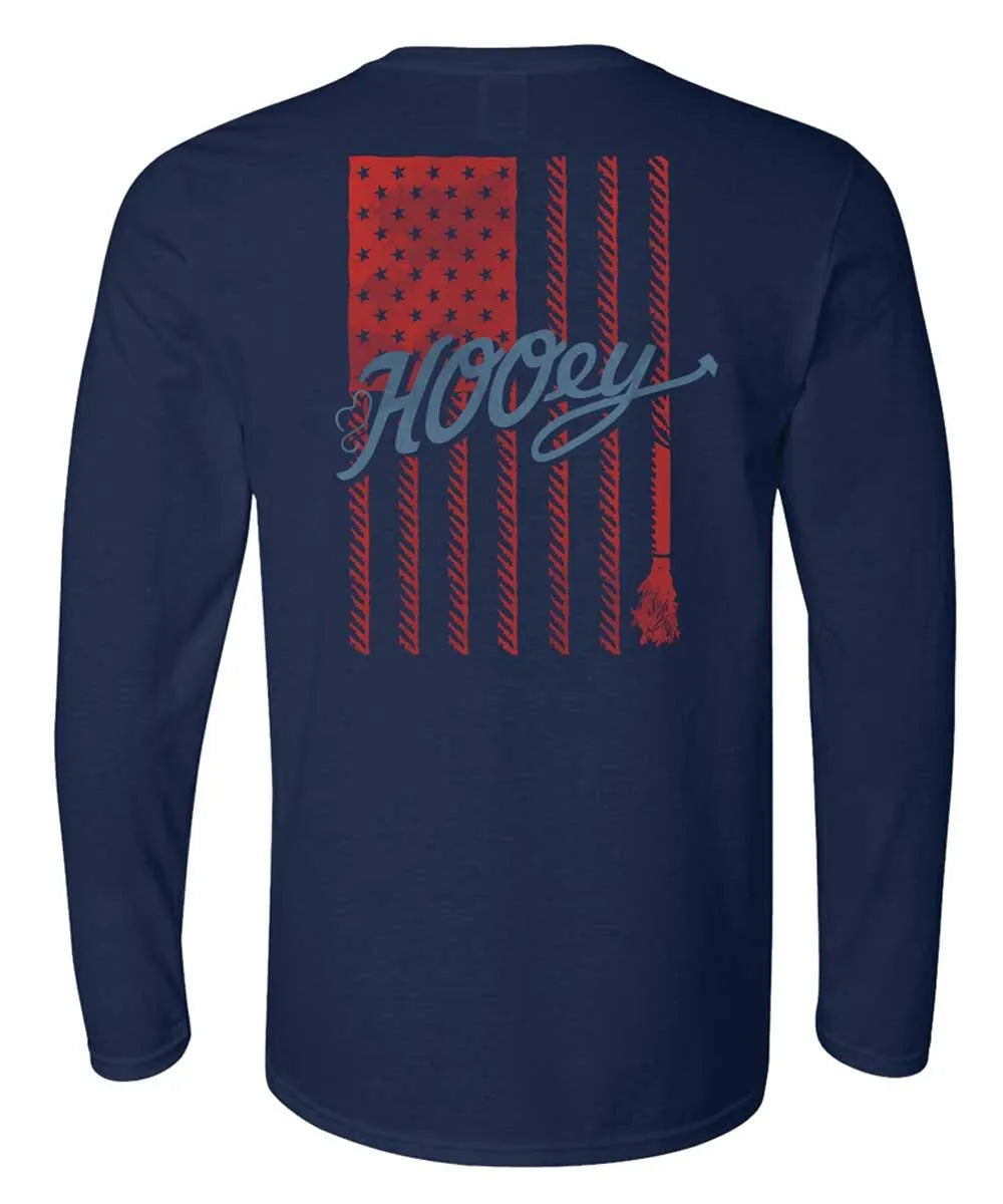 Camiseta de hombre (liquidación) - Hooey Flag Fill (azul marino jaspeado)