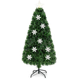 Árbol de Navidad Artificial Óptico LED con Copos de Nieve