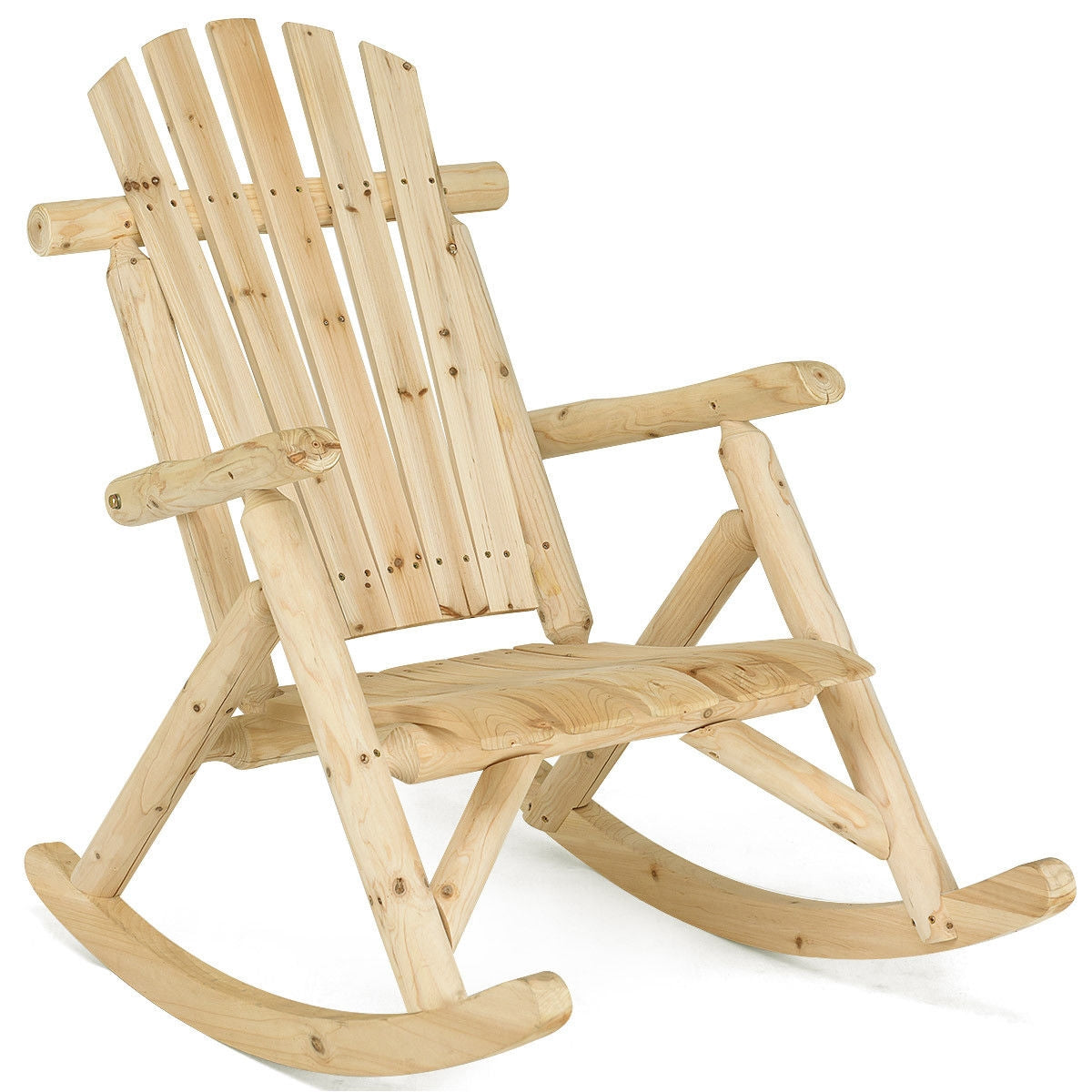 Mecedora de madera individual para porche, mecedora de patio