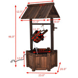 Fuente de agua de madera rústica decorativa para jardín con bomba