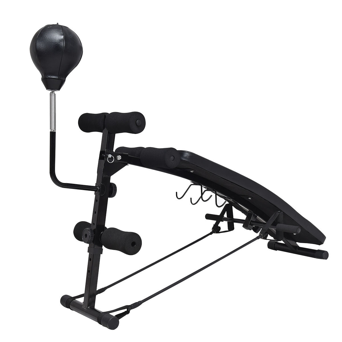 Banco de abdominales curvo ajustable para fitness