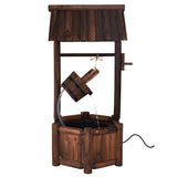 Fuente de agua de madera rústica decorativa para jardín con bomba