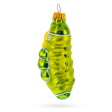 Happy Caterpillar Glass Christmas Ornament