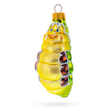 Happy Caterpillar Glass Christmas Ornament
