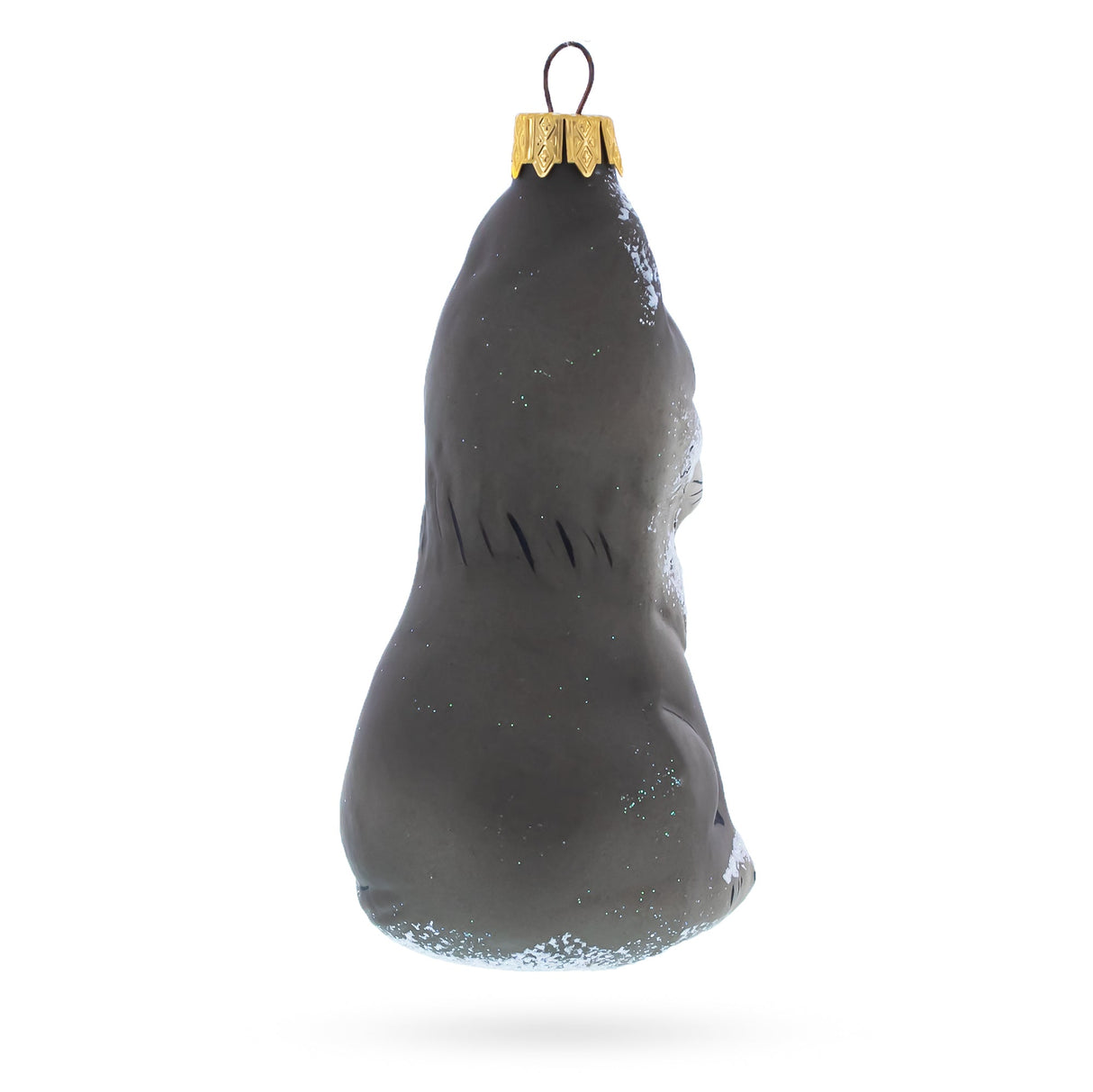 Gray Wolf Glass Christmas Ornament