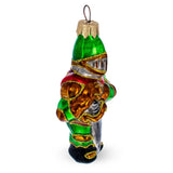 Medieval Armored Knight in Full Plate Glass Christmas Ornament