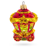 Glittered Royal Coach Glass Christmas Ornament
