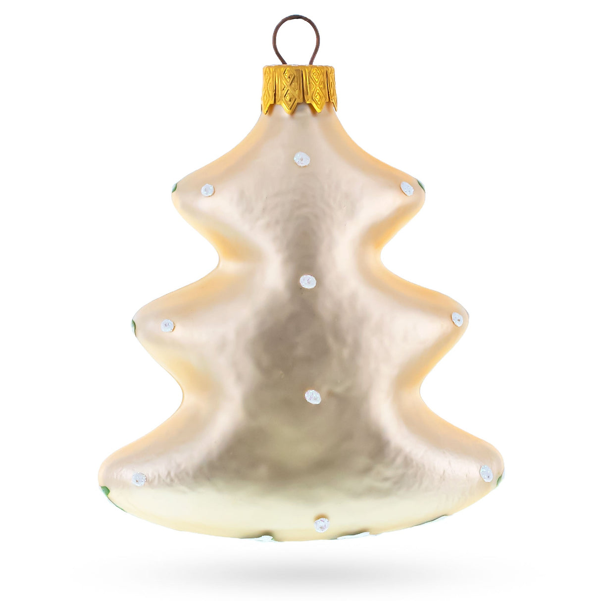 Winter Pine Tree with Songbird Glass Christmas Ornament