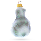 Mother Bear with Cub Glass Christmas Ornament