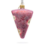 Swiss Cheese Wedge with Hole Details Glass Christmas Ornament