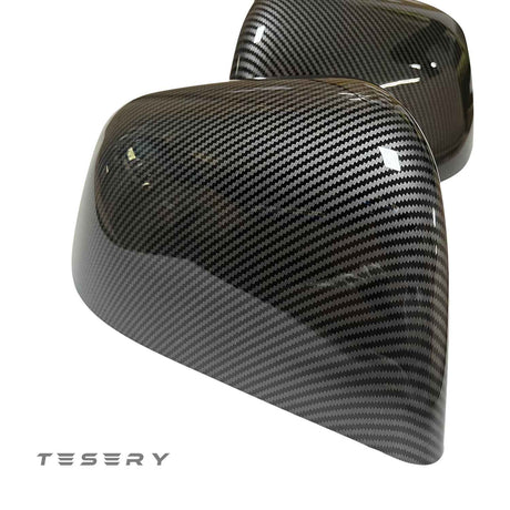 ABS Mirror Covers for Model 3/Y | 4 Finishes | 3M Tape | Scratch Protection | 3 Versions