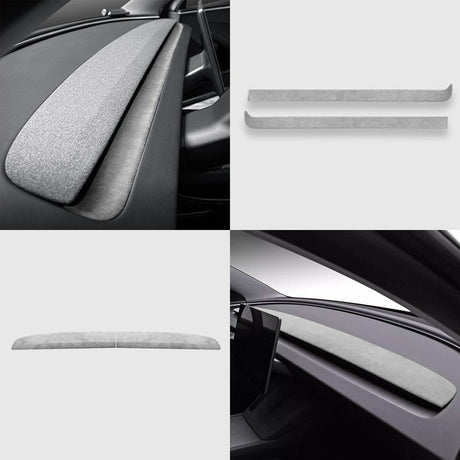 Alcantara Spliced Dash Trim for Tesla Model 3 Highland / Model Y Juniper (2PCS)