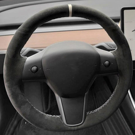 TESERY Alcantara Steering Wheel Cover for Model 3 / Y