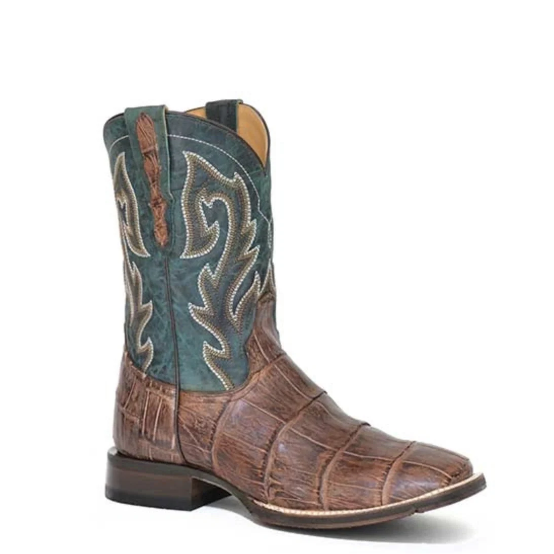 Bota vaquera Stetson de cocodrilo (azul/marrón) - para hombre
