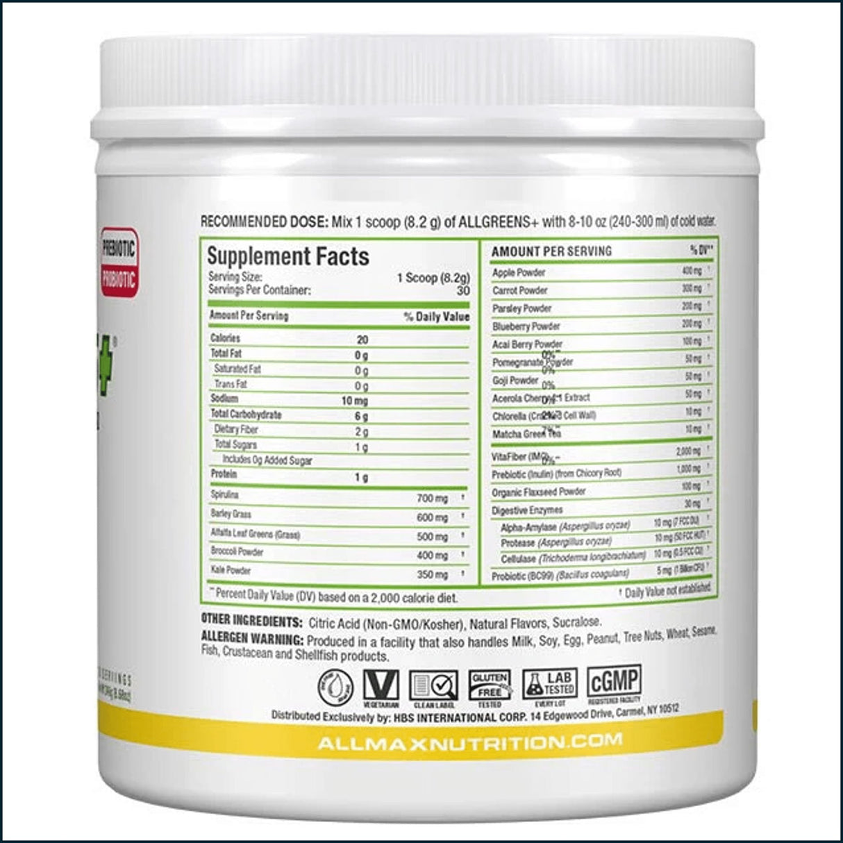 AllMax AllGreens+, 30 Dosis