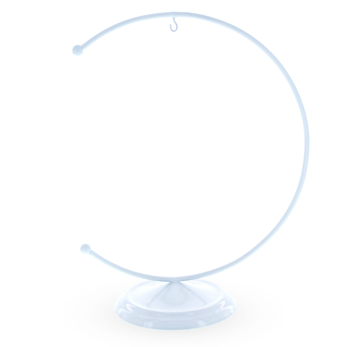 Crescent Moon White Painted Metal Ornament Display Stand 8.8 Inches (Poland)