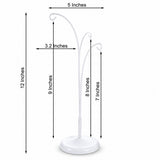 3-Arm Botanical Style White Painted Metal Ornament Display Stand 12 Inches (Poland)