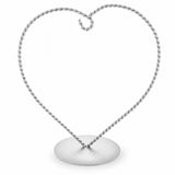 Heart-Shaped Twisted Silver Metal Ornament Display Stand 6.2 Inches (Poland)