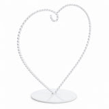 Heart-Shaped Twisted White Painted Metal Ornament Display Stand 6.2 Inches (Poland)
