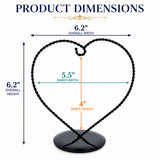 Heart-Shaped Twisted Black Painted Metal Ornament Display Stand 6.2 Inches (Poland)
