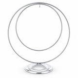Contemporary Double Circle Silver Metal Ornament Display Stand 8.2 Inches (Poland)