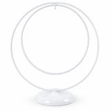 Contemporary Double Circle White Painted Metal Ornament Display Stand 8.2 Inches (Poland)