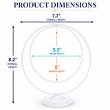Contemporary Double Circle White Painted Metal Ornament Display Stand 8.2 Inches (Poland)