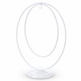 Contemporary Double Circle White Painted Metal Ornament Display Stand 8.2 Inches (Poland)