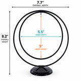 Contemporary Double Circle Black Painted Metal Ornament Display Stand 8.2 Inches (Poland)