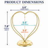Double Wire Heart Twisted Gold Metal Ornament Display Stand 7.8 Inches (Poland)