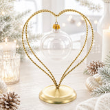 Double Wire Heart Twisted Gold Metal Ornament Display Stand 7.8 Inches (Poland)