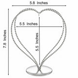 Double Wire Heart Twisted Silver Metal Ornament Display Stand 7.8 Inches (Poland)