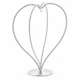 Double Wire Heart Twisted Silver Metal Ornament Display Stand 7.8 Inches (Poland)