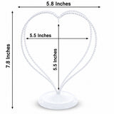 Double Wire Heart Twisted White Paint Metal Ornament Display Stand 7.8 Inches (Poland)
