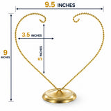 Open-Top Heart Twisted Gold Metal Ornament Display Stand 9 Inches (Poland)