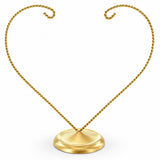 Open-Top Heart Twisted Gold Metal Ornament Display Stand 9 Inches (Poland)