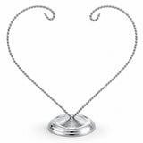 Open-Top Heart Twisted Silver Metal Ornament Display Stand 9 Inches (Poland)