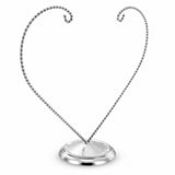 Open-Top Heart Twisted Silver Metal Ornament Display Stand 9 Inches (Poland)