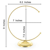 Crescent Moon Twisted Gold Metal Ornament Display Stand 9 Inches (Poland)