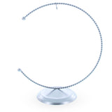 Crescent Moon Twisted Silver Metal Ornament Display Stand 9 Inches (Poland)