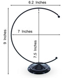 Crescent Moon Twisted Black Painted Metal Ornament Display Stand 9 Inches (Poland)